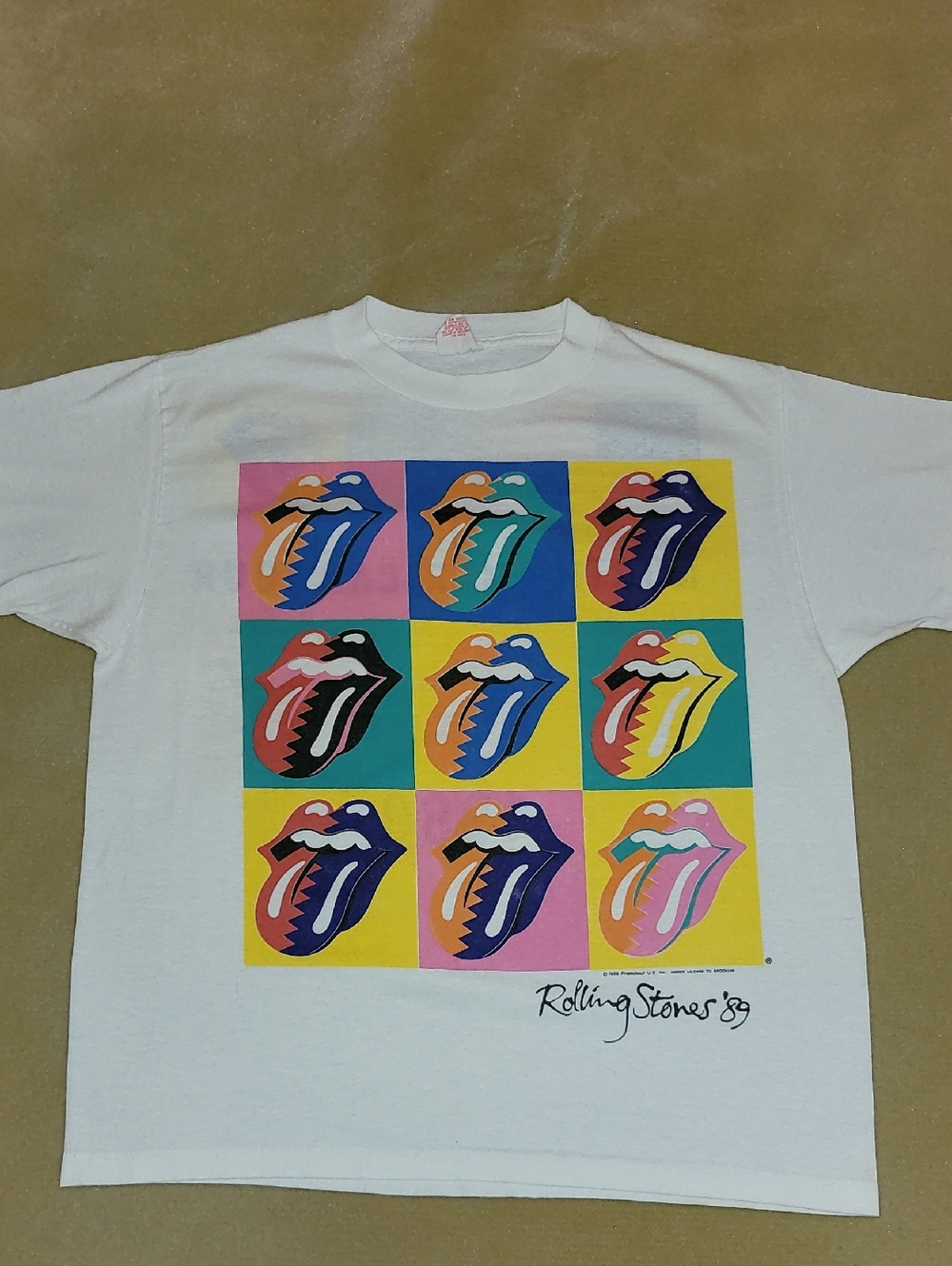 Made In USA. Vintage '89 Tour. Rolling Stones. Andy Warhol Art. Size Large